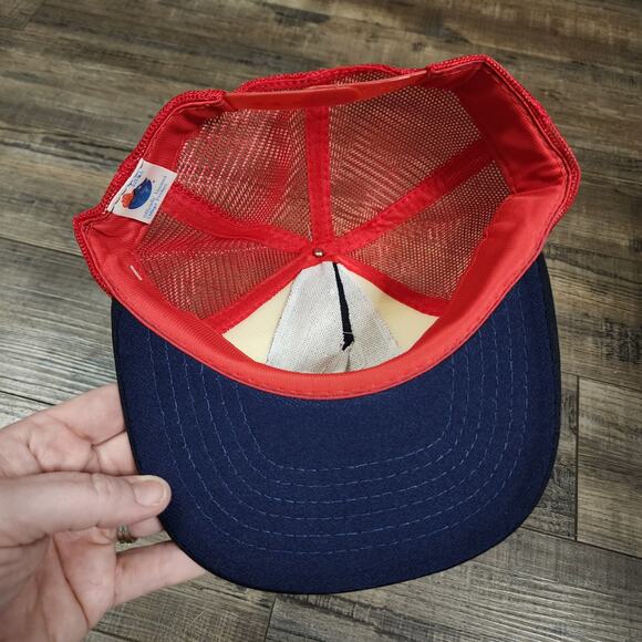 Vintage 1980s Ole Miss Rebels Black, Red White cap Snapback CB - Picture 6 of 7